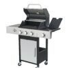 3 Burner Propane Gas Bbq Grill With Side Burner, 37230Btu Output With Enameed Cast Iron Cooking Grids For Outdoor Barbecue, Stainless Steel - Black / Silver - Image 7