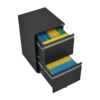 2 Drawer File Cabinet With Lock, Metal Under Desk Rolling Filing Cabinet Fits Letter / Legal / A4 Size For Home Office, Mobile Filing Cabinet - Black - Image 14