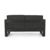Loveseat With Slat Paneling And Aluminum Frame - Black - Image 8