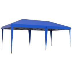 Outsunny - 10' x 19.2' Pop Up Canopy Tent, Heavy Duty Tent For Parties, Outdoor Instant Gazebo Sun Shade Shelter With Carry Bag For Catering, Events, Wedding, Backyard Bbq - Blue