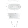 Freestanding Bathtub, Modern & Contemporary Design Soaking Tub With Brushed Nickel Pop-Up Drain And Minimalist Design Overflow - White - Image 3