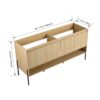 Modern Freestanding Bathroom Vanity With 4 Soft Close Cabinet Doors - Oak - Image 3