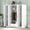 4 Door Wardrobe With 1 Drawer - White - Image 13