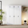 Contemporary 4 Door Wardrobe With Drawer And Top Cabinet - White - Image 9
