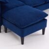 Convertible Combination Sofa, Sofa L Shaped, Sofa With Footstools With Storage Sofa For Living Room, Living Room 3 Seater Combination Sofa - Blue - Image 9
