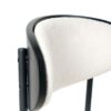 Boucle Modern Kitchen Dining Chair With Bentwood Ash Veneer Back And Black Metal Legs, (Set of 2) - Cream - Image 14