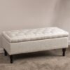 Button-Tufted Upholstered Ottoman With Hidden Storage - Linen - Image 8