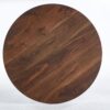 Dining Table With Cross Metal Leg And MDF Top, Modern Space Saving Kitchen Table For Living Room, Round Table - Black / Dark Walnut - Image 3