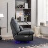 270 Swivel Glider Recliner Chair, Power Recliner Rocking Chair, USB Port Charge For Nursery Chair With Atmosphere Lamp For Living Room Bedroom Apartment - Dark Gray - Image 5