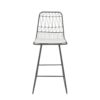 Yearning - Iron Counter Stool With Water Resistant Cushion - Black / Ivory - Image 6