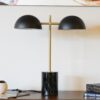 Nova - Hydro Table Lamp With On / Off Switch Double Lamp - Black / Gold / Marble - Image 6