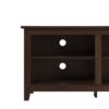 Modern Transitional 3 Shelf Open Storage 70" TV Stand For 80" TVs - Dark Walnut - Image 6