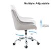 Modern Velvet Fabric Dining Chair With Chrome Legs, Soft And Comfortable, Lift Adjustment, Space Saving - Gray - Image 9