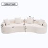 4 Seater Sofa With Chenille Fabric, 30D, 60 Hardness Full Sponge, 4 Pillow For Living Room, Home Furniture Sleeper Sectional Sofa For Apartment - White - Image 11