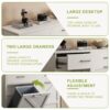 Modern Wooden Freestanding Trash Cabinet With Quick Installation And Deodorising Function - White - Image 9