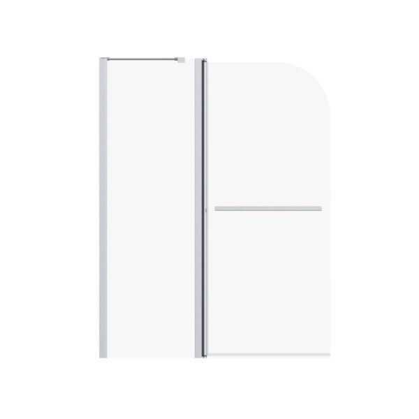 Frameless Folding Shower Doors For Bathtub With Pivot Tub Glass Door - Chrome