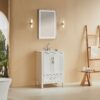 Fully Assembled 24'' Freestanding Single Bathroom Vanity With Ceramic Top - White - Image 4