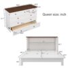 Queen Solid Pine Murphy Bed Chest With Charging Station And Large Storage Drawer For Home Office Or Small Room - White / Walnut - Image 7