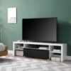Buck II - High Gloss TV Stand - White / Black - Image 7