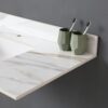 Vanity Top With Undermount Sink And Backsplash, Sintered Stone - Carrara White Marble - Image 10