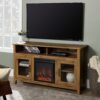 Classic Glass Door Fireplace Tall TV Stand For TVs Up To 65" - Barnwood - Image 5