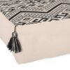 Kiki - Rectangular Pouf Ottoman Floor Cushion Natural - Black - Image 3