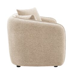 Keith - Chenille Loveseat With 2 Matching Color Toss Pillows - Beige