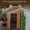 Heavy Duty Metal Storage Shed With Double Doors, Windows & Ventilation Weatherproof Iron Outdoor Garden Shed - Brown - Image 9