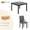 Modern 5 Piece Dining Table Set With 4 Chairs For Kitchen Or Dining Room - Light Gray / Black - Image 3