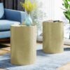Side Table With Cylindrical Shape And Convenient Table Lip (Set of 2) - Gold - Image 7