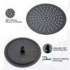 Round Rain Shower Head And Handheld Shower Set With Brass Construction - Matte Black - Image 8