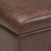Owen - Square Coffee Table Storage Ottoman - Distressed Chestnut Brown - Image 3