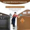 Heavy Duty Metal Storage Shed With Windows And Lockable Door Weatherproof Outdoor Garden Shed - Brown - Image 9