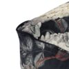 Hazel - Large Square Pouf, Versatile Ottoman Or Floor Cushion, Flower Print - Black - Image 6