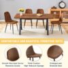 Modern Transferred Leg Backrest Dining Chair And Herringbone Dining Table Set Model Of Elegance And Durability For Home Furnishing - Brown / Walnut - Image 6
