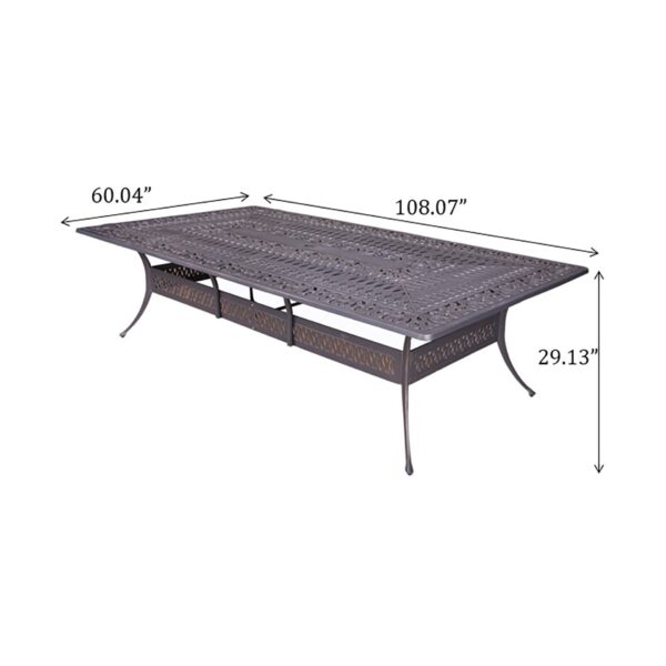 Rectangular 12 Person 108.07" Long Dining Set With Cushions With Swivel And Rocking Chairs - Dark Gray / White