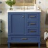 Bathroom Vanity, Modern Bathroom Cabinet With Sink Combo Set, Bathroom Storage Cabinet With A Soft Closing Door And 3 Drawers, Solid Wood Frame - Blue - Image 24