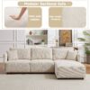 Multi Module Combination Style Sofa For Living Room And Other Lounge Spaces, Modern Minimalist Corduroy Combination Sofa With 2 Comfort Cushions With USB & C Charging Ports, 2 Sets - Beige - Image 8