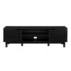 Modern 2 Door Open Storage TV Stand For TVs Up To 65" - Solid Black - Image 2