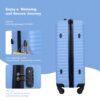 3 Piece Luggage Sets Lightweight Suitcase With Two Hooks, Spinner Wheels, Tsa Lock, (20/24/28) - Light Blue - Image 13