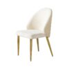 2 Pieces Contemporary Stainless Steel Dining Chair With Upholstery And Leather Backrest - Gold - Image 8