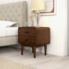 Alexa - Mid-Century Modern Style Night Stand - Brown - Image 13