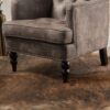 Vitality - Club Chair With Button Tufted Diamond Stitching And Turned Legs - Brown / Gray - Image 4