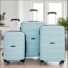 Hardshell Suitcase Spinner Wheels Pp Luggage Sets Lightweight Durable Suitcase With Tsa Lock, 3 Piece Set (20/24/28) - Light Green - Image 2