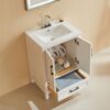 Fully Assembled 24'' Freestanding Single Bathroom Vanity With Ceramic Top - White - Image 7