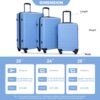 3 Piece Luggage Sets Lightweight Suitcase With Two Hooks, Spinner Wheels, Tsa Lock, (20/24/28) - Light Blue - Image 3
