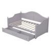 Twin Size Daybed With 2 Storage Drawers, Sofa Bed With Handrail For Living Room Bedroom - Light Gray - Image 5