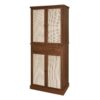 4 Door Cabinet With 1 Drawer, With 4 Adjustable Inner Shelves, Storage Cabinet - Walnut - Image 8