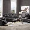 Braylon - Magnetite Synthetic Leather Manual Recliner Sofa - Brown - Image 2