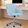 Adjustable Office Chair, Home Bedroom, Ergonomic Swivel Chair, Backrest Seat, Comfortable For Long Sitting - Baby Blue - Image 3